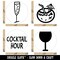 Cocktail Hour Tropical Drink Wine Glasses Cocktails Rubber Stamp Set for Stamping Crafting Planners